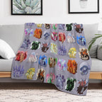 Full Dragon Pattern W Backgrounds (Purple Vers.) Gift-ready Throw Blanket