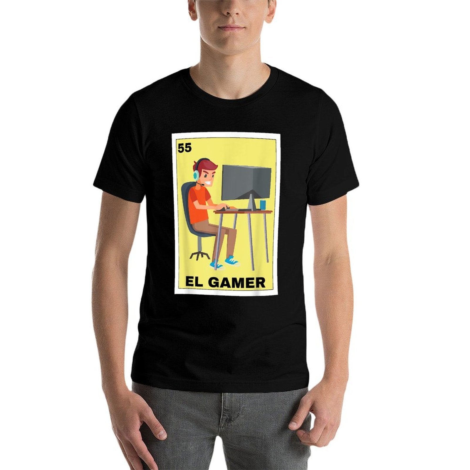 Funny Mexican Design for Gamers - El Gamer  Wrinkle-resistant T-Shirt