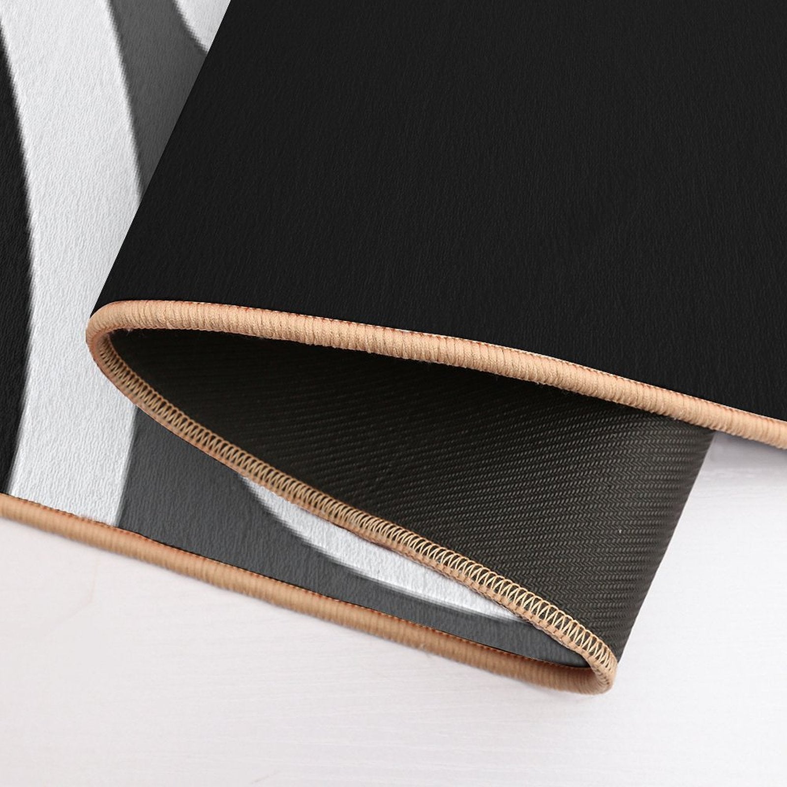 Black White And Grey Oval Pattern  Easy Maintenance Bath Mat