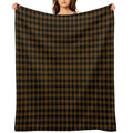 Brown Lumberjack Plaid Print Sustainable Throw Blanket