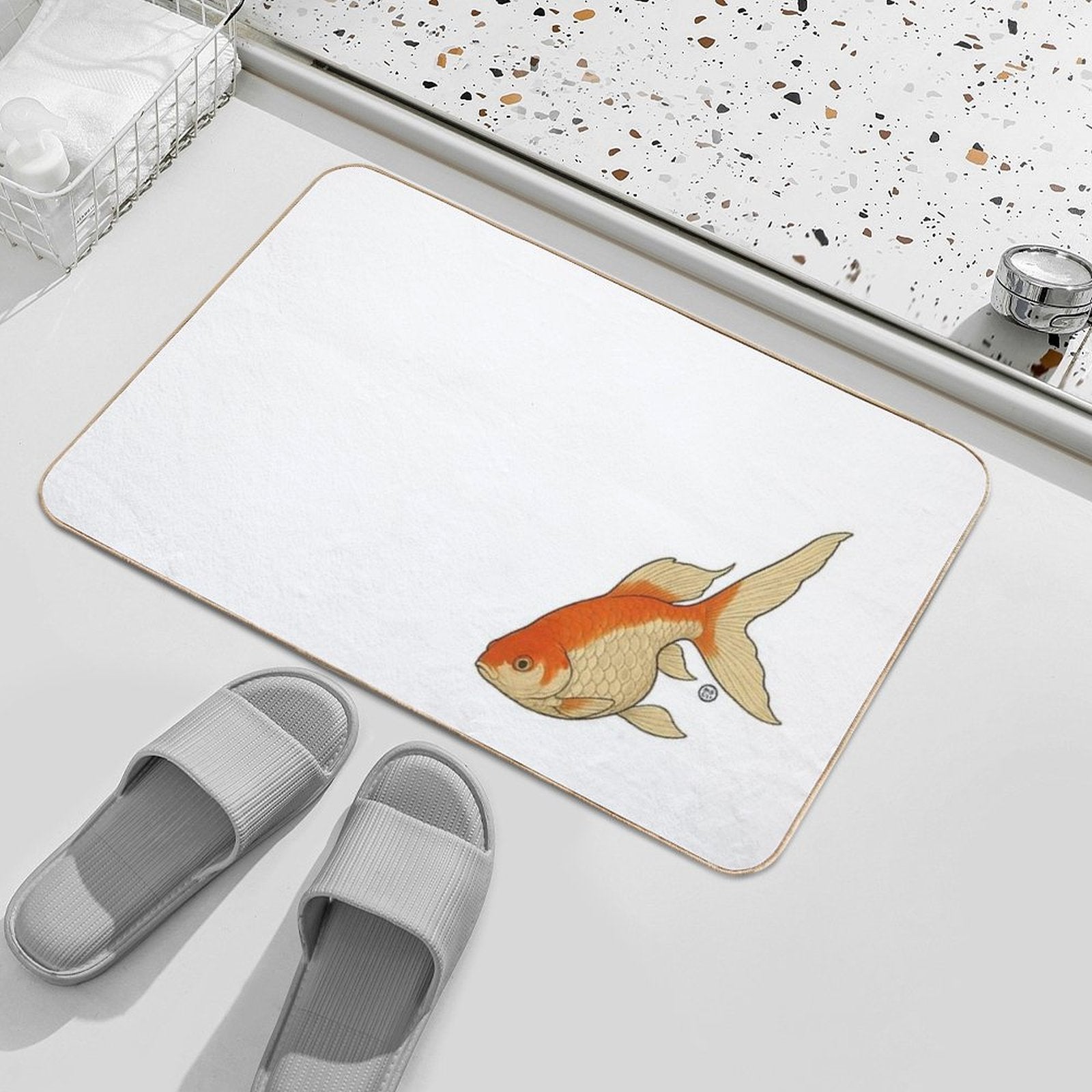Mirrorscale Comet Goldfish - Vintage Japanese Style Kingyo Durable Bath Mat