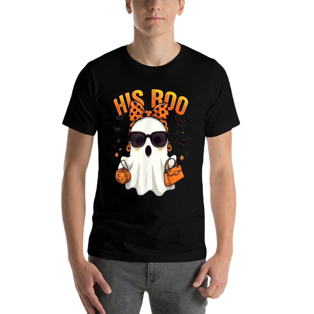 Her Boo His Boo Funny Ghost Matching Couples Halloween 2024  Affordable Price T-Shirt