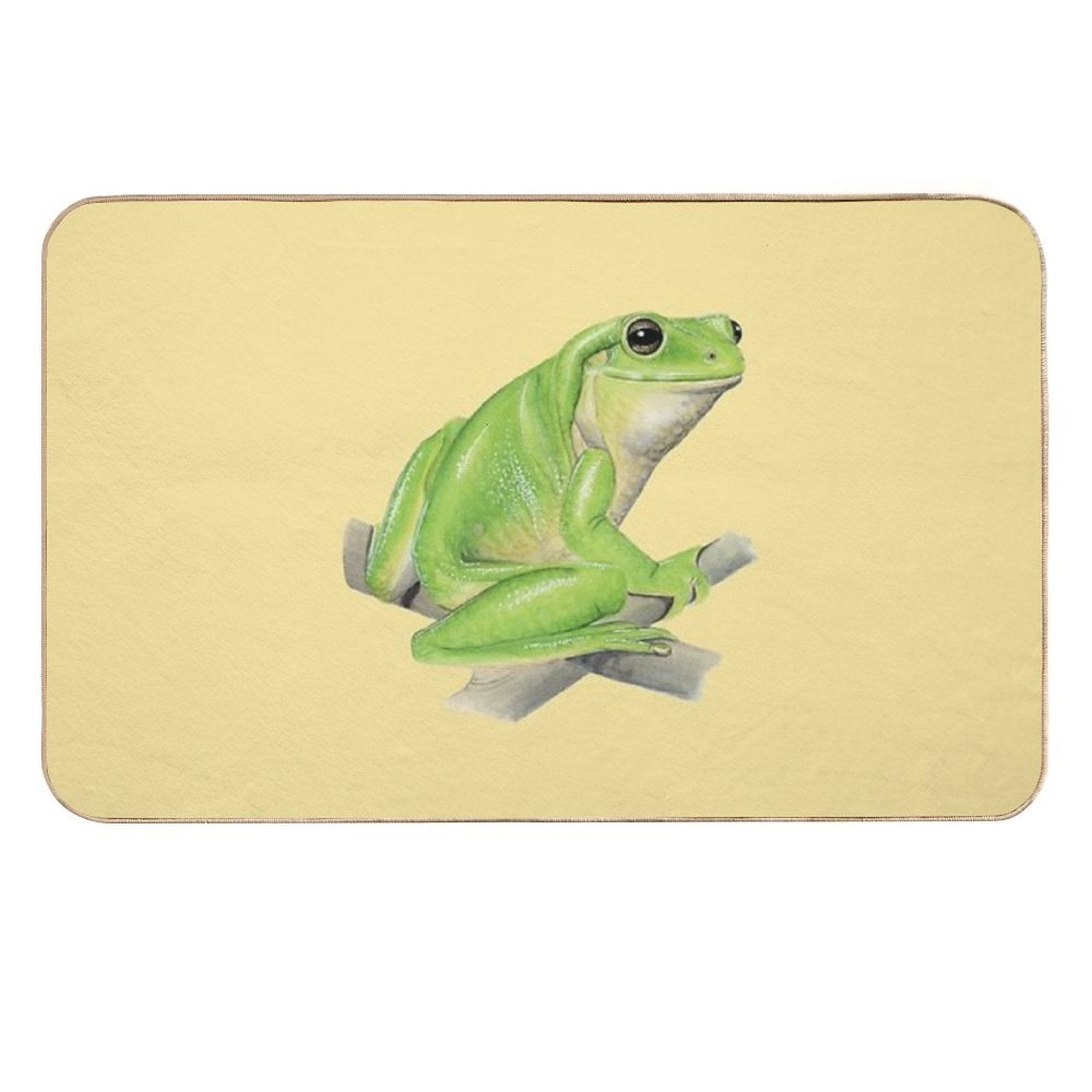 Smiling Australian Green Tree Frog [Golden]  Versatile Bath Mat