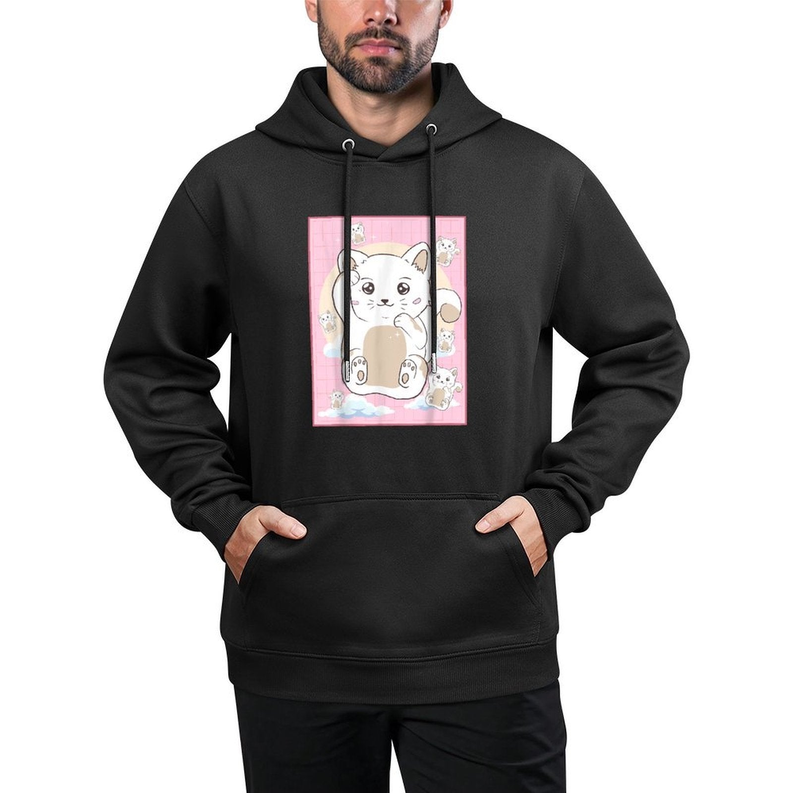Cute Kawaii Cat Japanese Aesthetic Relaxed Fit Hoodie