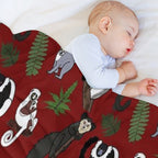 Lemur Pattern Anti-pilling Throw Blanket