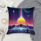 Neon Sunrise Soft Bedroom Essential Throw Pillow