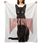 Black Cat Boyfriend Print All-season Throw Blanket