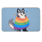 Comfy Womfy Furry Pride Wolf LGBTQ Rainbow Durable Bath Mat