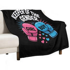 Gender Reveal Party Keeper Of Gender Boxing Pink Or Blue Travel-friendly Throw Blanket