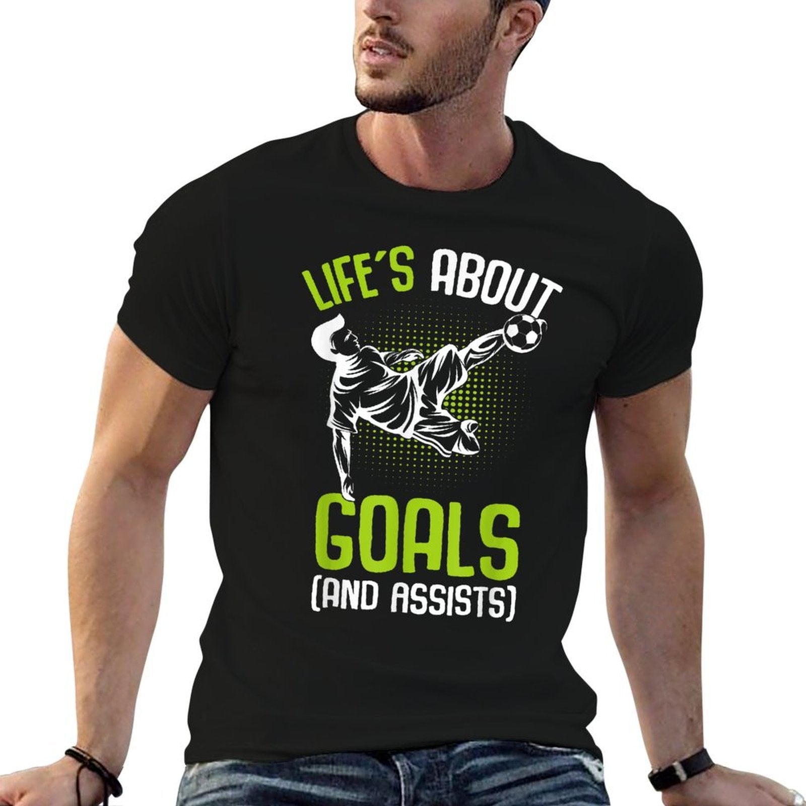 Life´s About Goals Soccer Player Boys Kids Youth  Stretchy T-Shirt