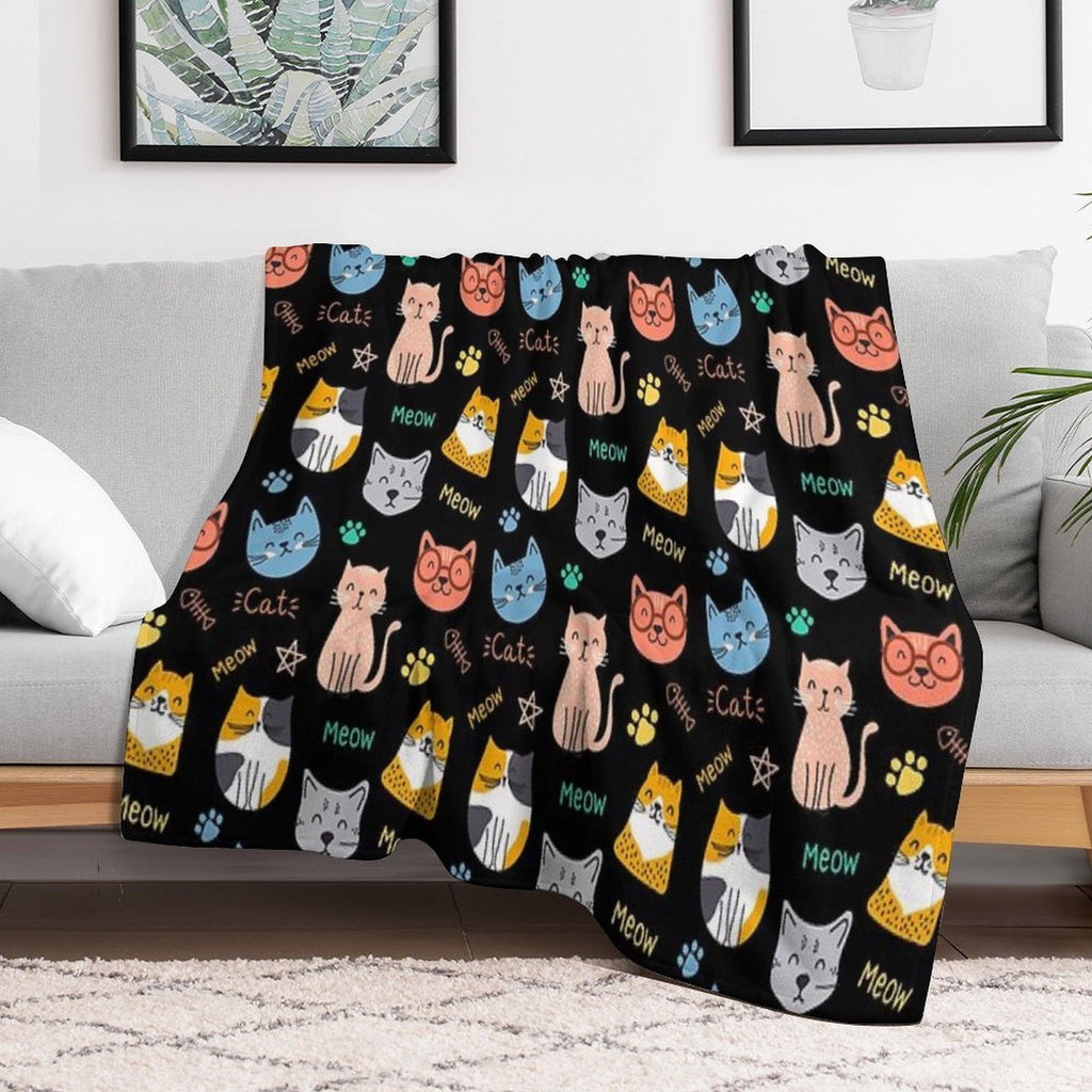 Cats Cats Wrinkle-free Throw Blanket