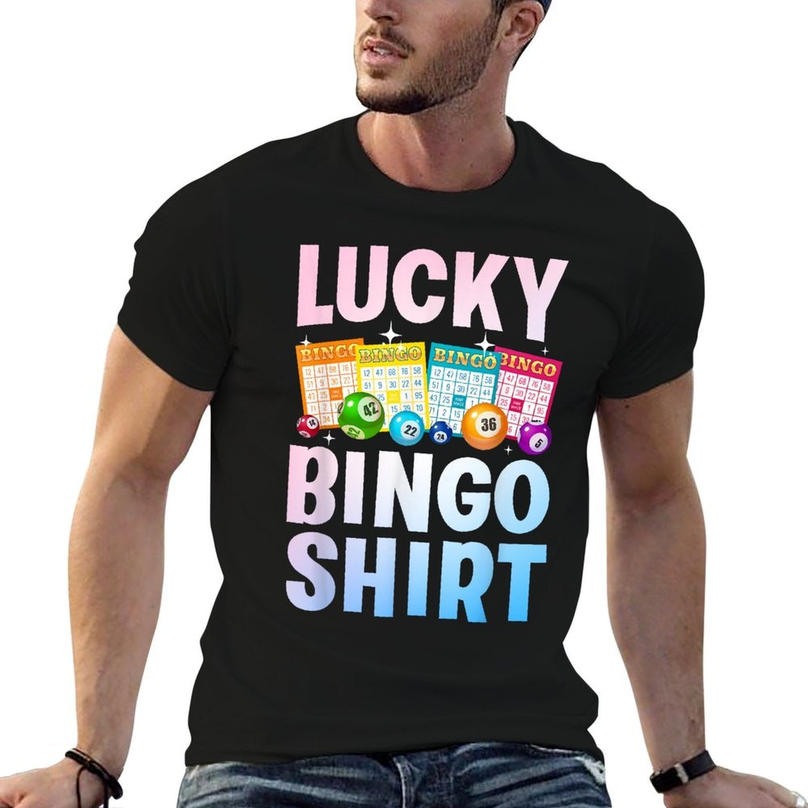 Cute Lucky Bingo Art For Men Women Game Player Bingo Lovers  Breathable T-Shirt