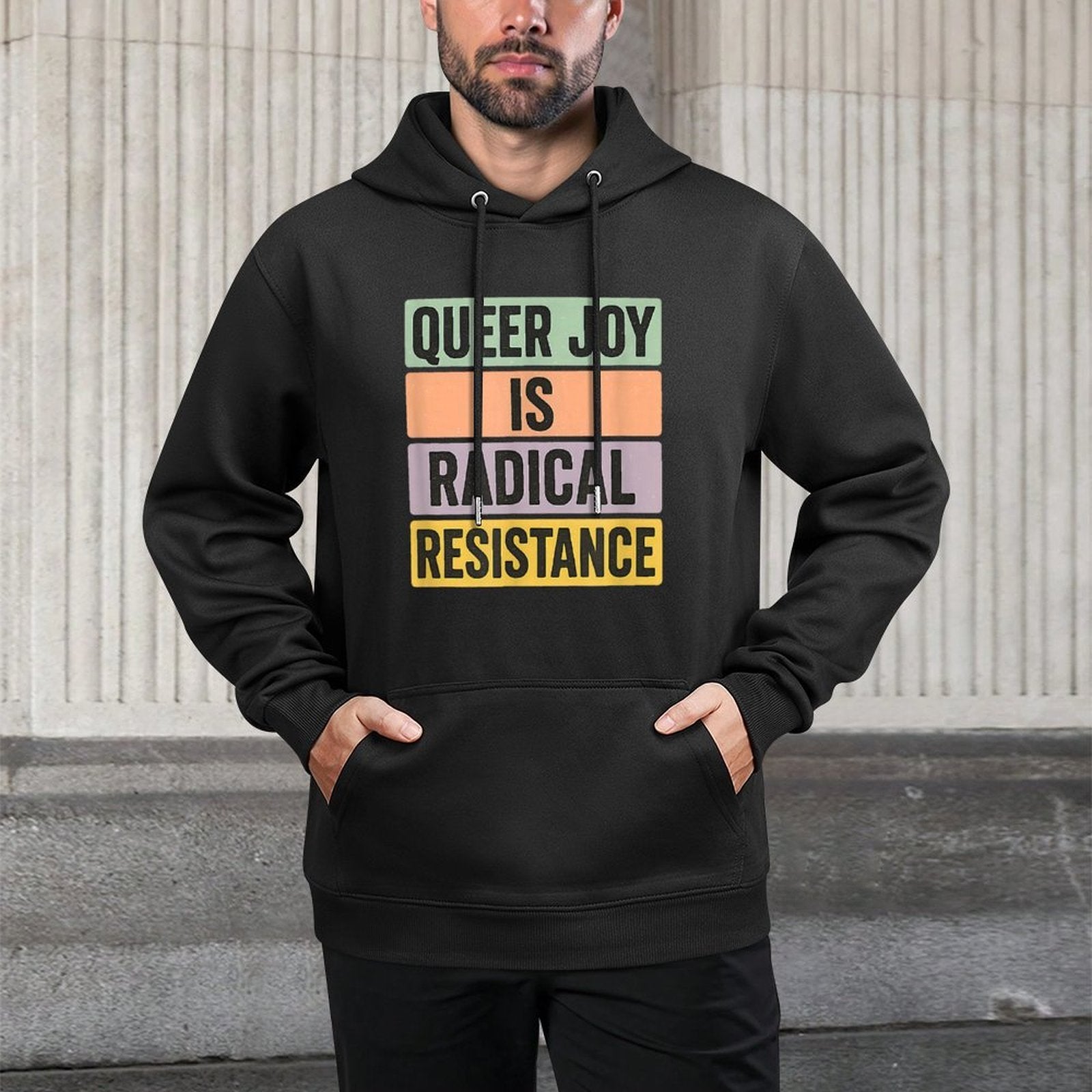 Queer Joy Is Radical Resistance Pastel Pride Vintage Bold All-Day Comfort Hoodie
