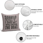 Sorry for What I Said While Docking The Boat Funny Sailing Quote Soft Fade-Resistant Throw Pillow