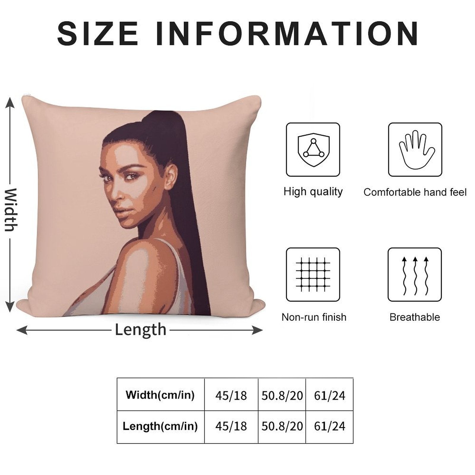 Kim Kardashian Exclusive Merch Soft Ultra-Soft Texture Throw Pillow