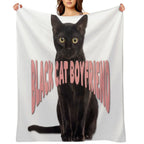 Black Cat Boyfriend Print All-season Throw Blanket