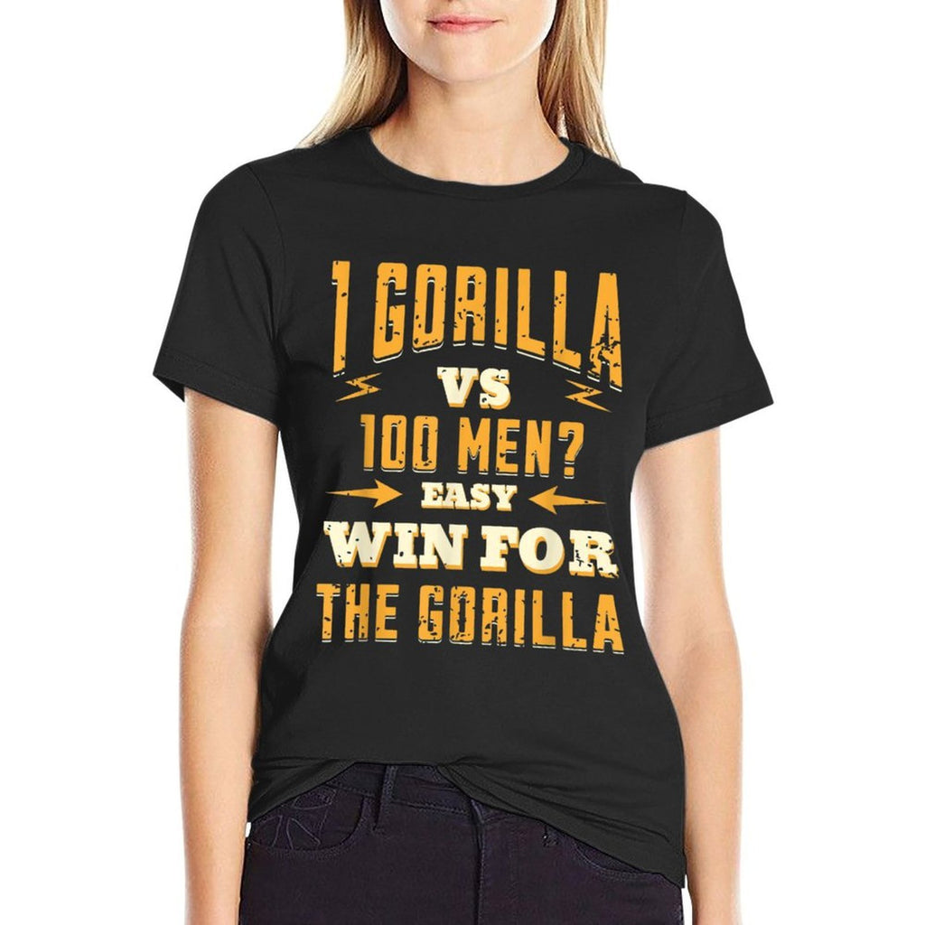 1 Gorilla Vs 100 Men Easy Win for The Gorilla Funny Meme  Breathable T-Shirt