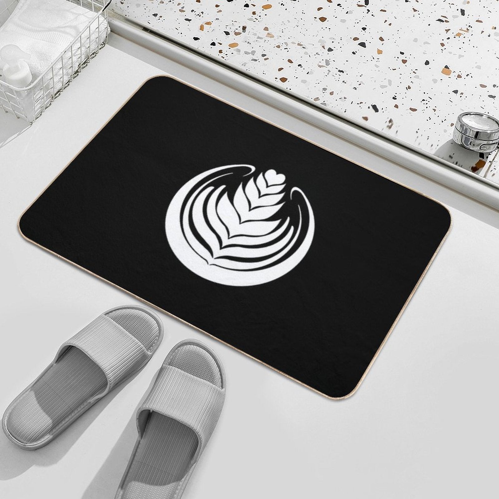 Latte Art Tulip  Slip-Resistant Bath Mat