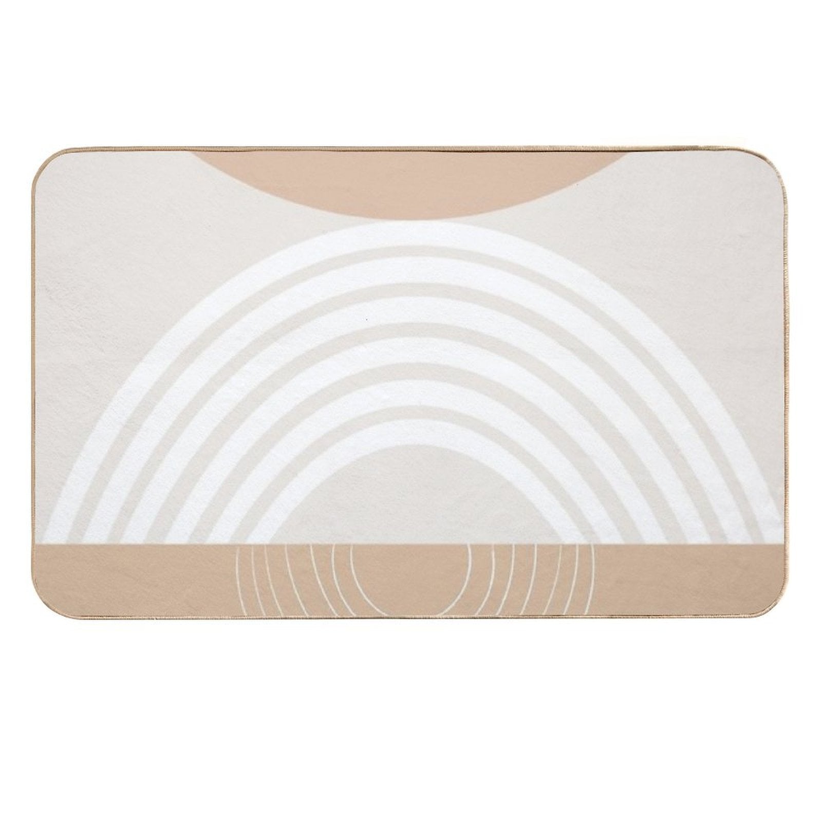 Warm Beige Sun Arch Balance #2 #minimal #abstract #art  Repositionable Bath Mat