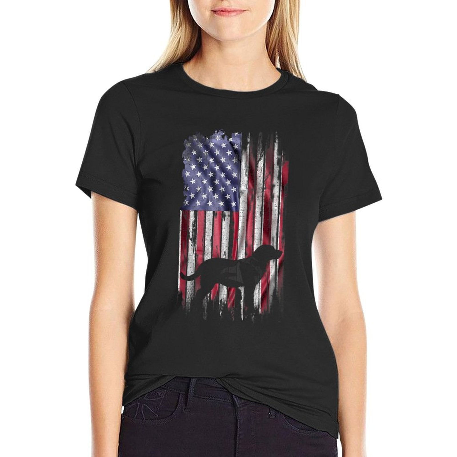 Vintage USA Love Labrador Retriever Dog Lab Silhouette  Easy-care T-Shirt