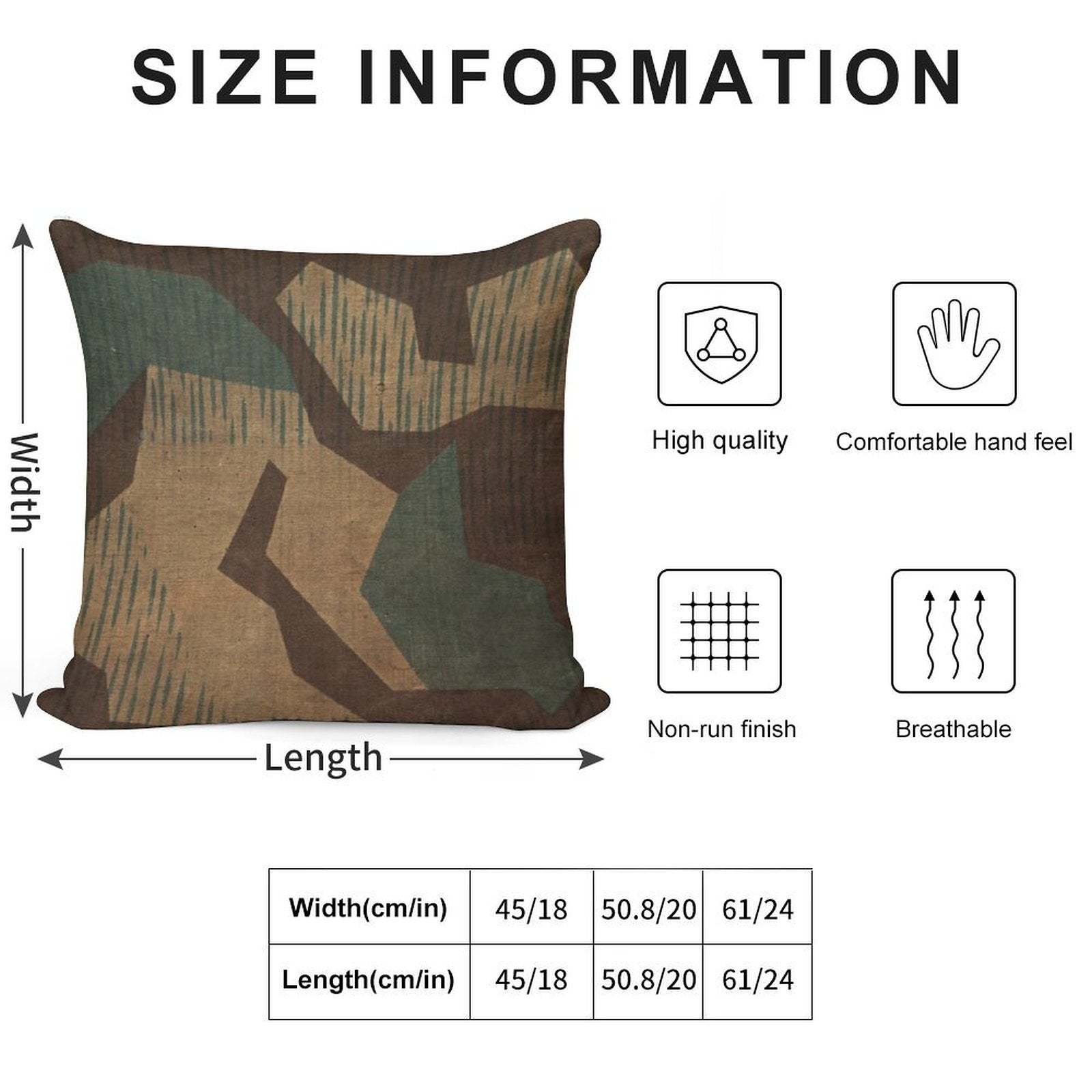 Splintertarn German Ww2 Camouflage (Version 2) Soft Decorative Cover Throw Pillow