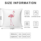 Flamingo Collage Soft Short Plush Fabric Throw Pillow