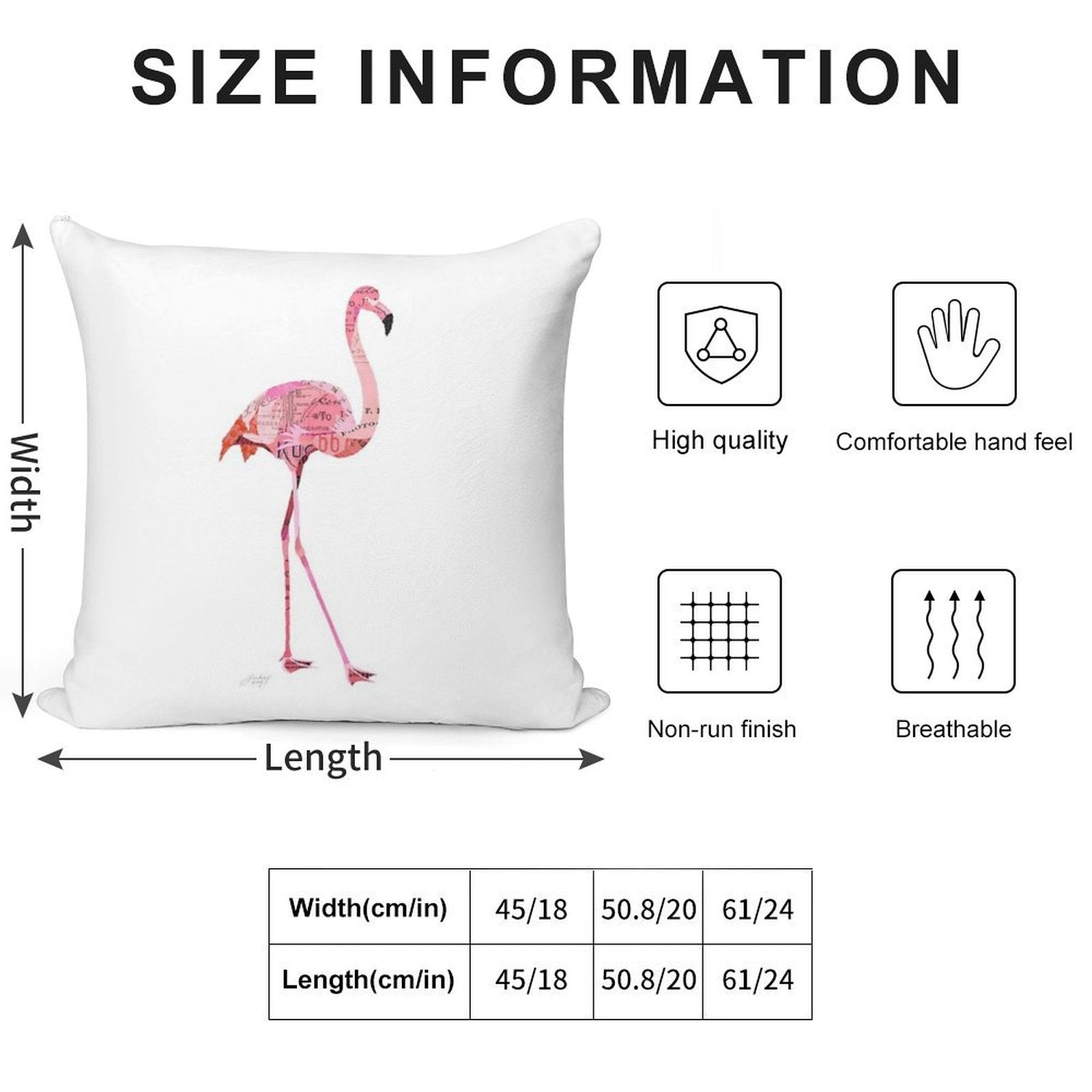 Flamingo Collage Soft Short Plush Fabric Throw Pillow