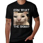 Erm What Sigma Cat Meme Funny Memes Internet Memes Joke Mens  Ribbed Collar T-Shirt