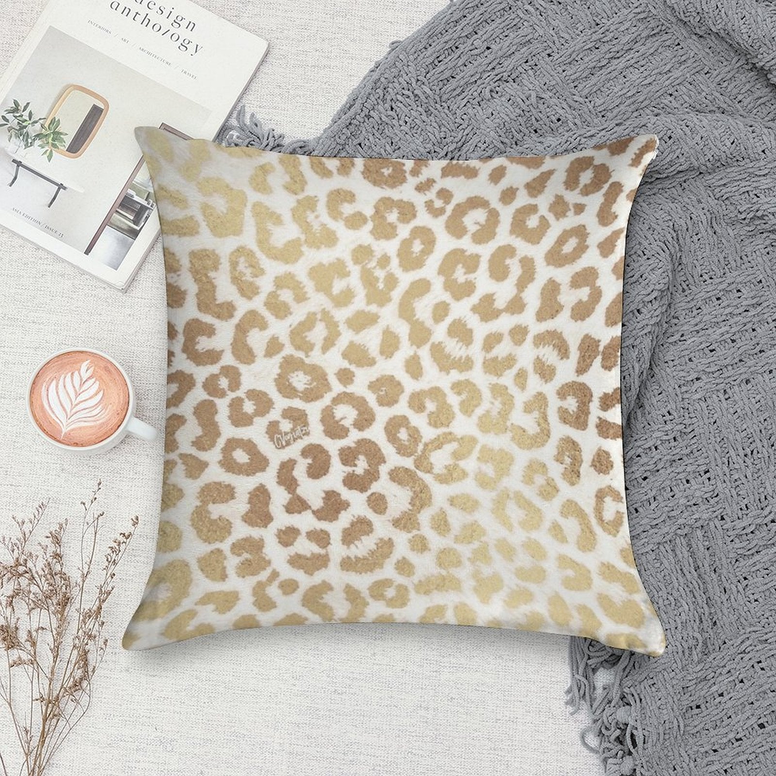 ReaL LeOpard - Greek Ancient Gold Soft Multiple Sizes Throw Pillow