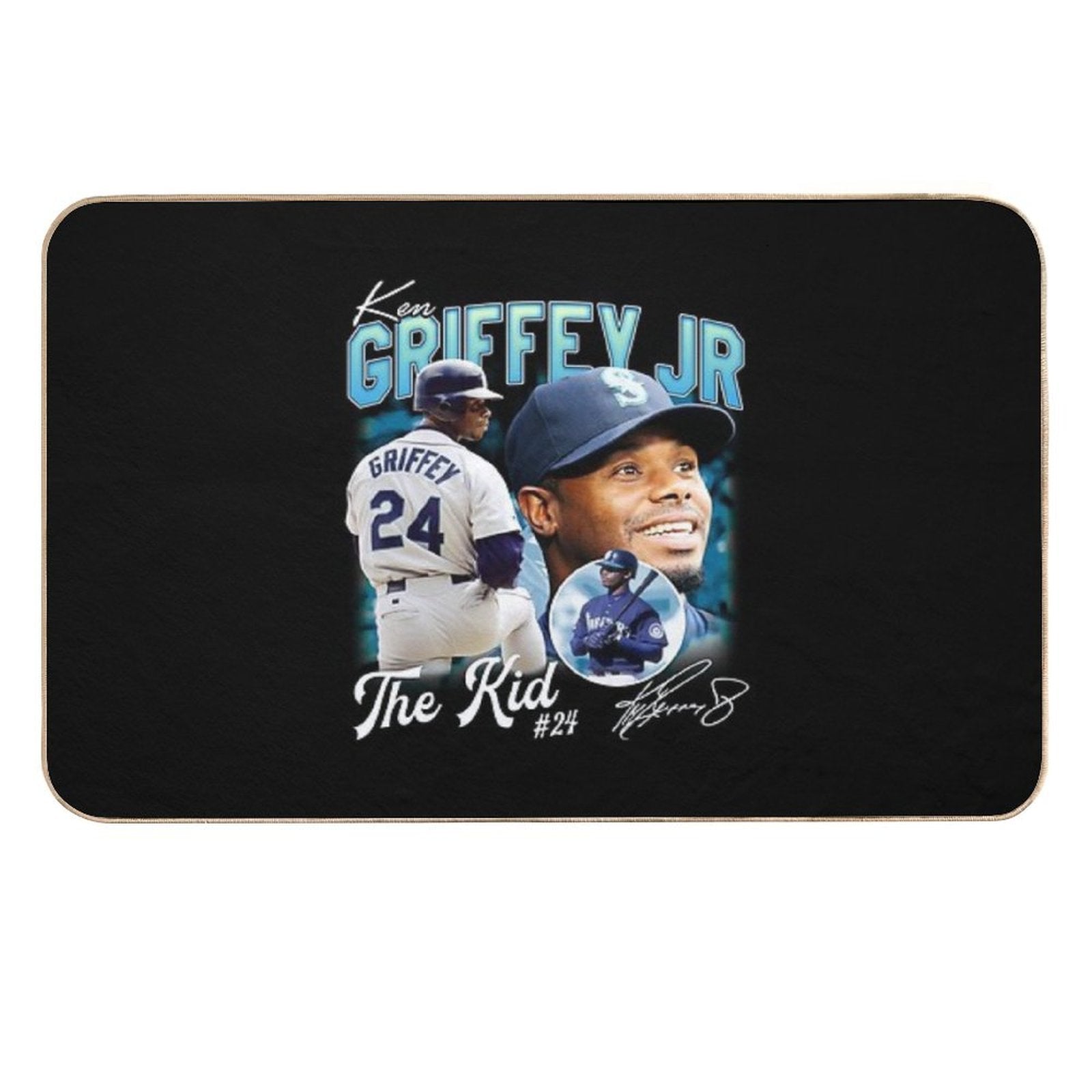 Ken Griffey Jr The Kid Baseball Vintage Signature Perfect Gift For Baseball Lovers  Fade-Resistant Bath Mat