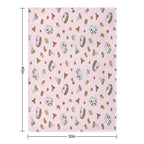 Woodland Animals Pattern, Hedgehog And Raccoon Pattern Compact Throw Blanket