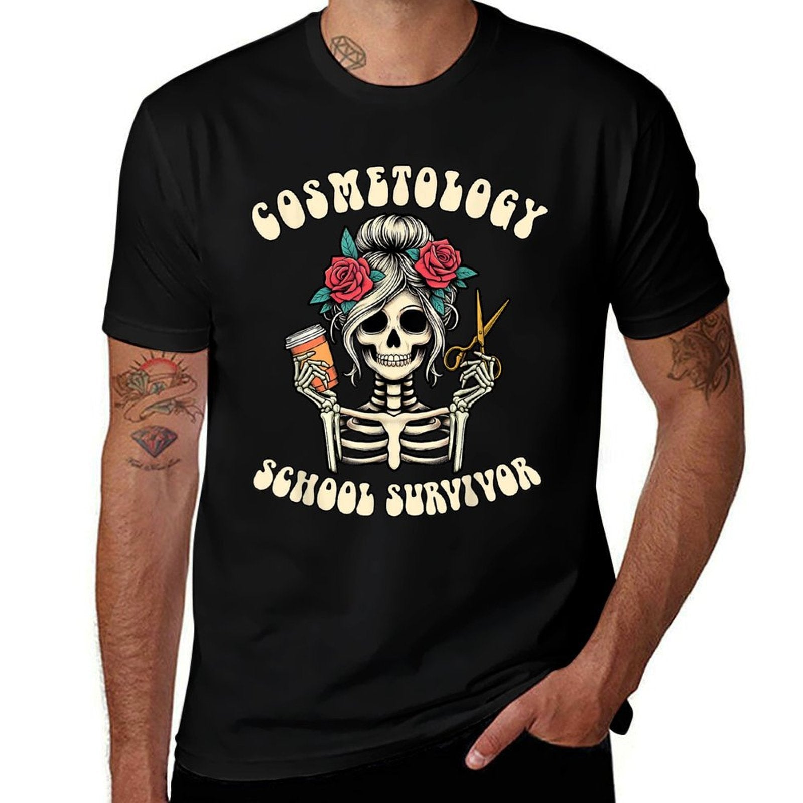 Hairstylist Grad New Hairdresser Cosmetology School Survivor  Wrinkle-resistant T-Shirt