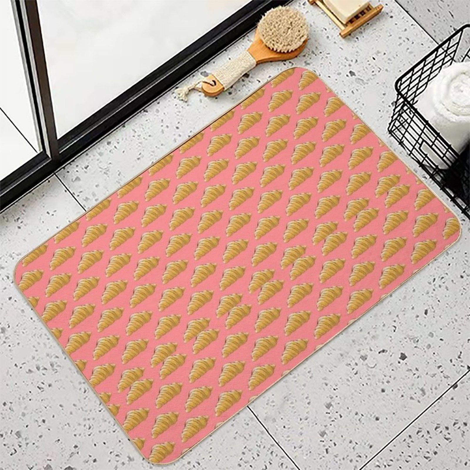 Croissant Seamless Pattern  Multi-Purpose Bath Mat
