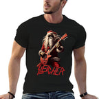Sleigher Funny Christmas Heavy Metal Music  Eco-friendly Material T-Shirt