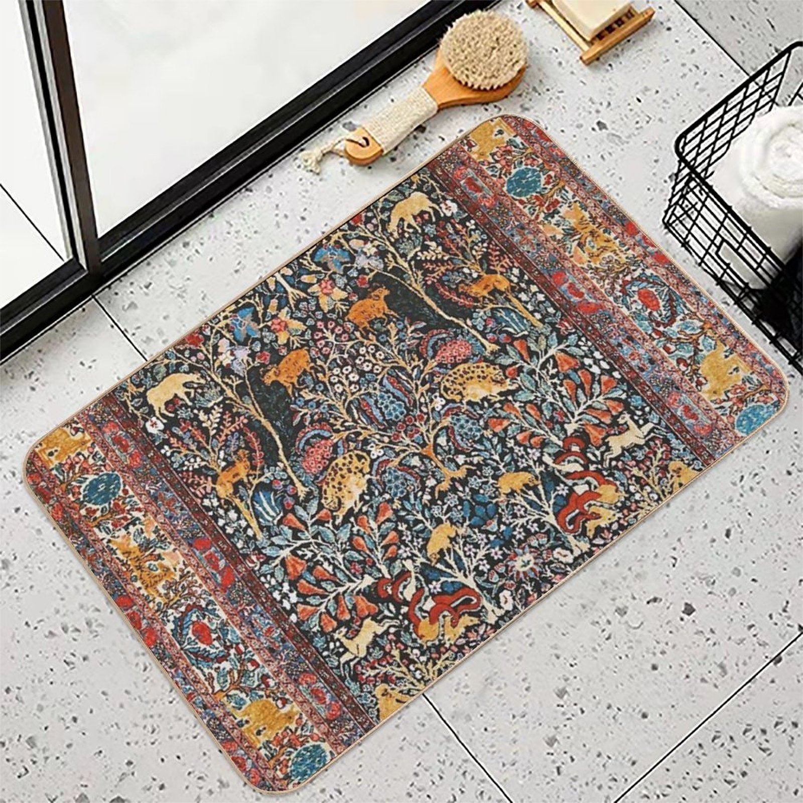 Antique Persian Carpet Print  Easy Maintenance Bath Mat