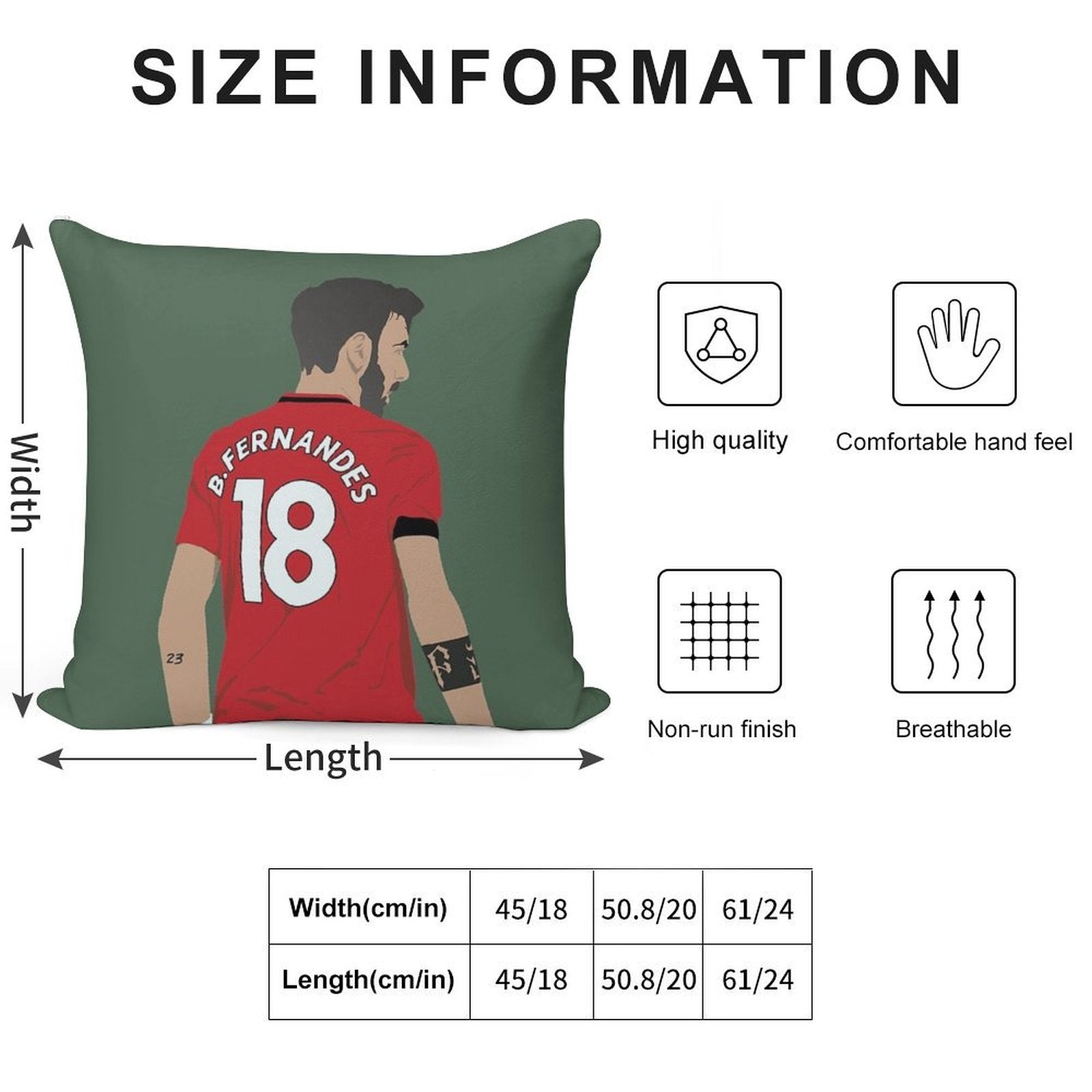Bruno Fernandes MUFC Soft Ultra-Soft Texture Throw Pillow