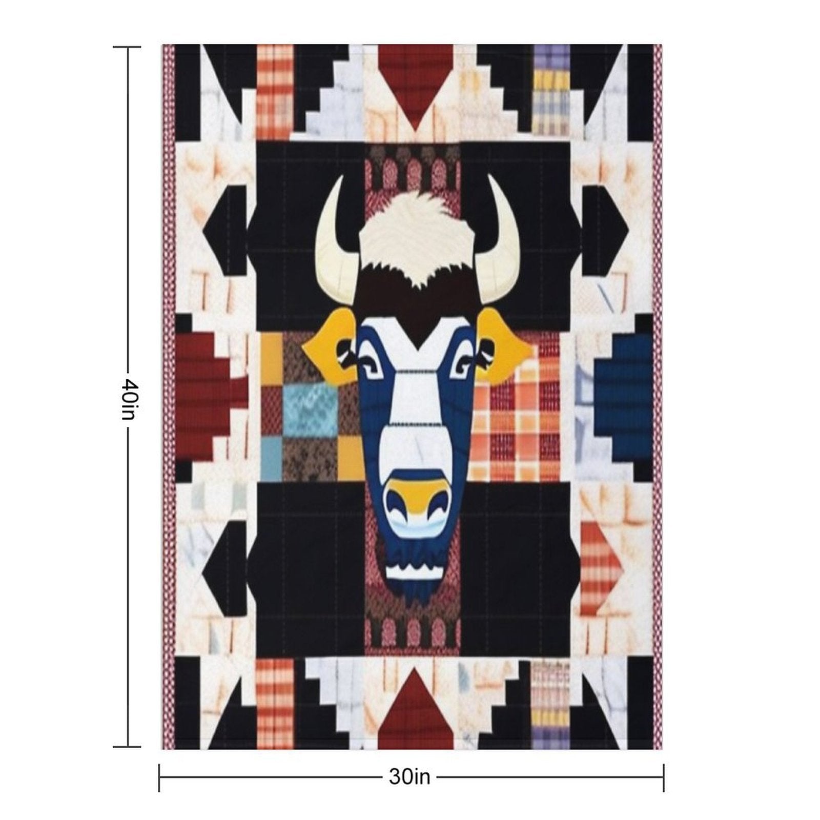 Buffalo Patchwork Quilt Wrinkle-free Throw Blanket