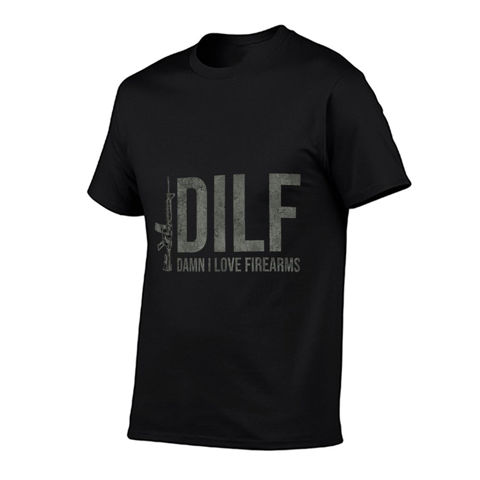 DILF Damn I Love Firearms Funny  Wrinkle-resistant T-Shirt
