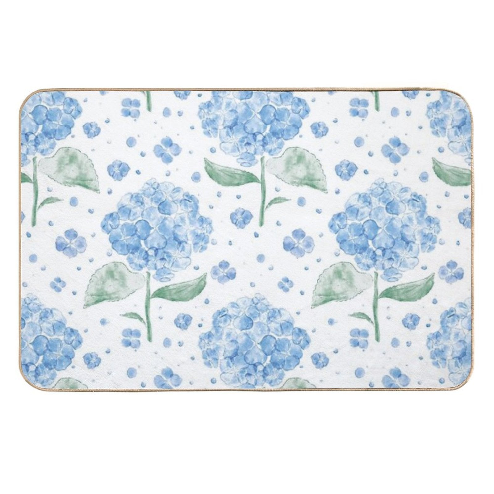 Watercolour Purple Hydrangea Flower Pattern  Fade-Resistant Bath Mat