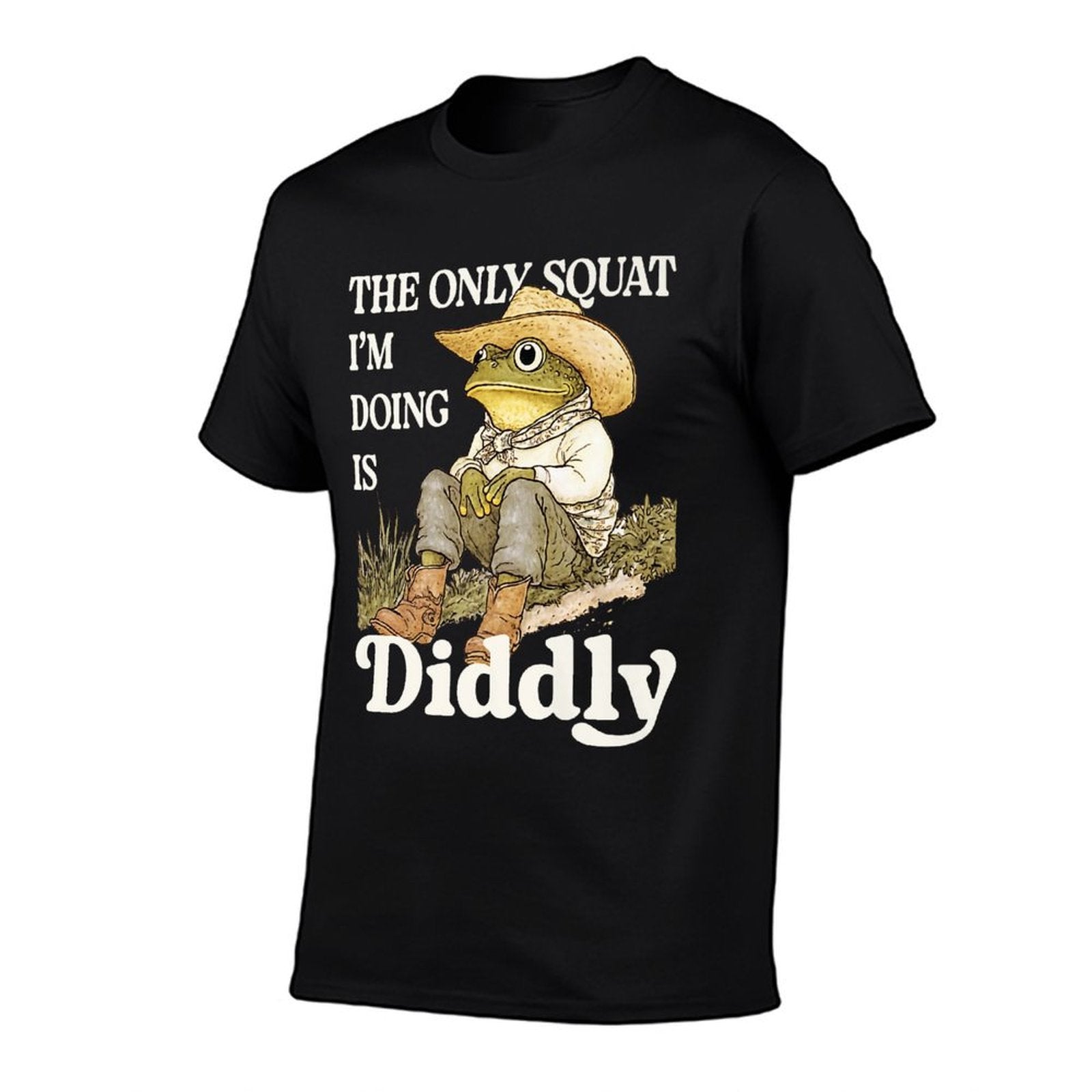 Frog Toad Cowboy Western Only Squat Im Doing Is Diddly Premium  Lightweight T-Shirt