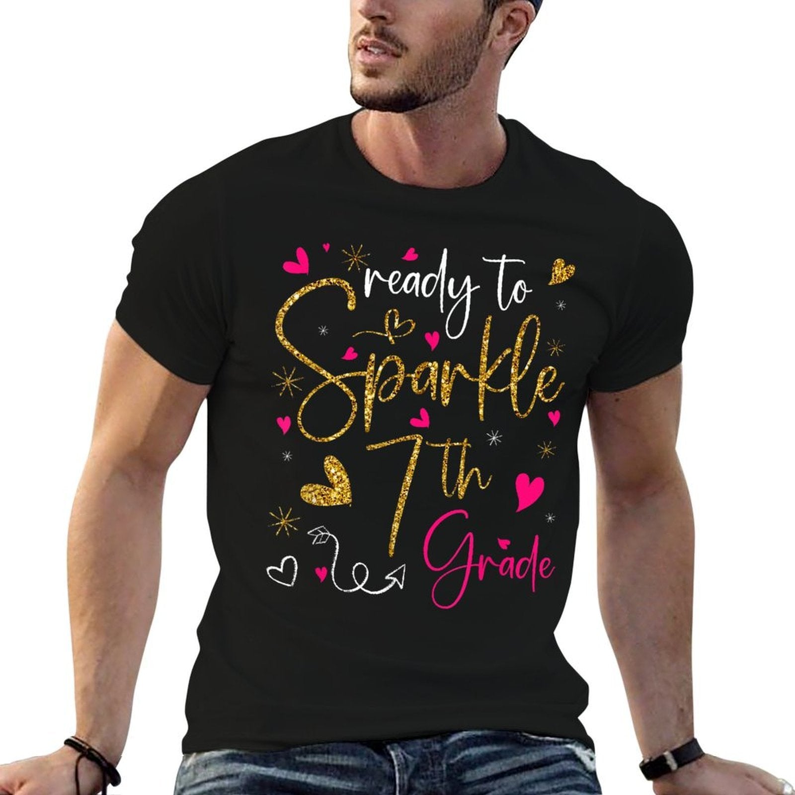 Ready To Sparkle 7th Grade Back To School Gifts For Girls  Quick-drying T-Shirt
