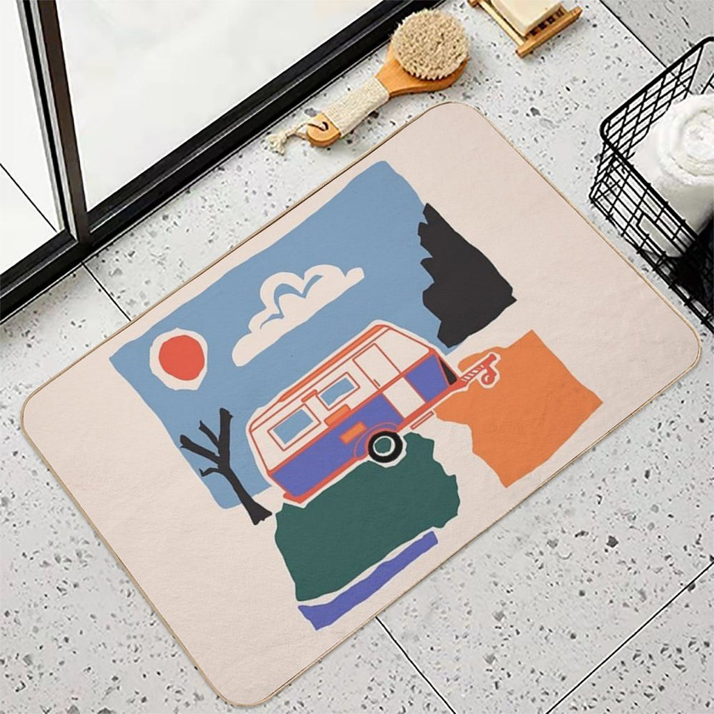Retro Vintage Caravan  Versatile Bath Mat