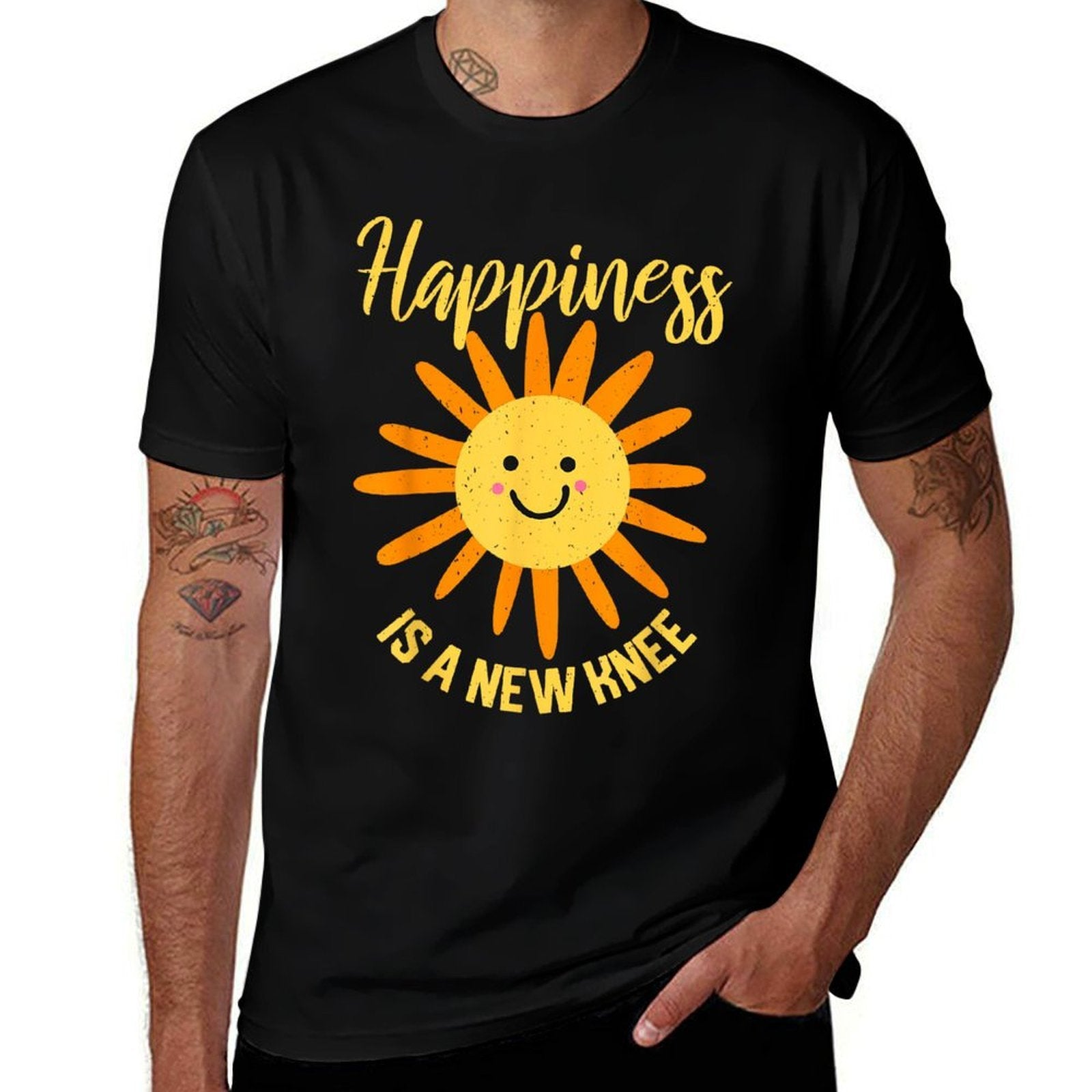 Knee Surgery Happiness Is A New Knee TKR Knee Replacement  Moisture-wicking T-Shirt