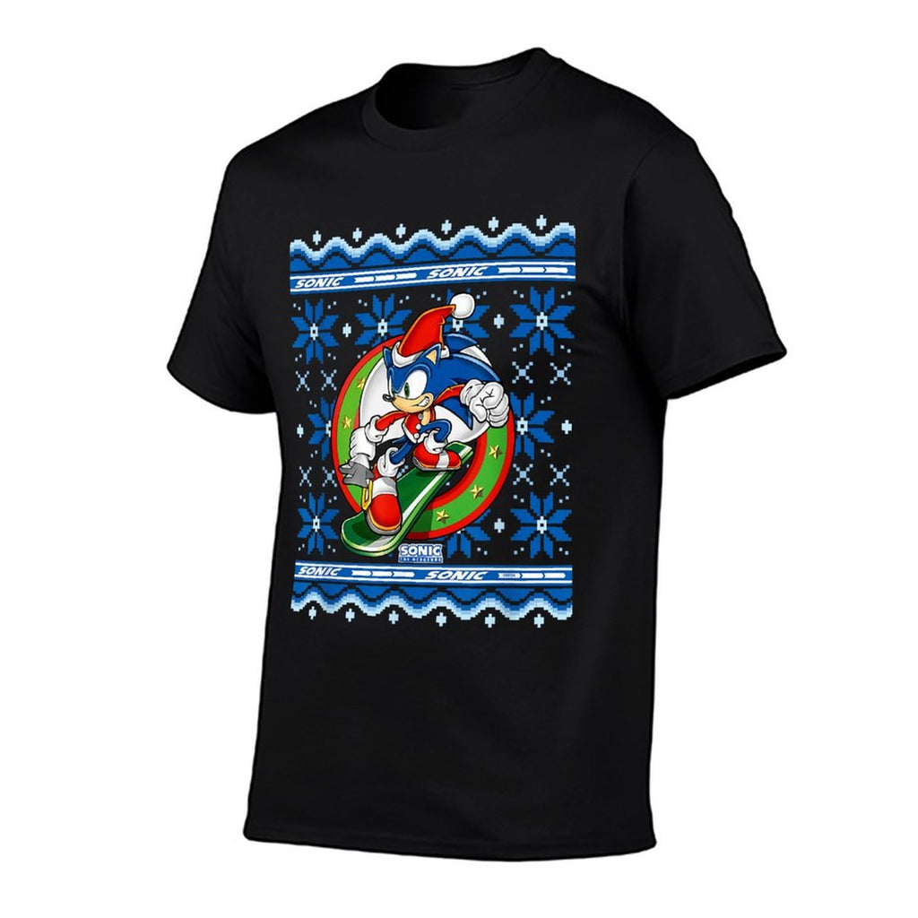 Sonic The Hedgehog Christmas Shredding Sonic Ugly Sweater  Soft T-Shirt