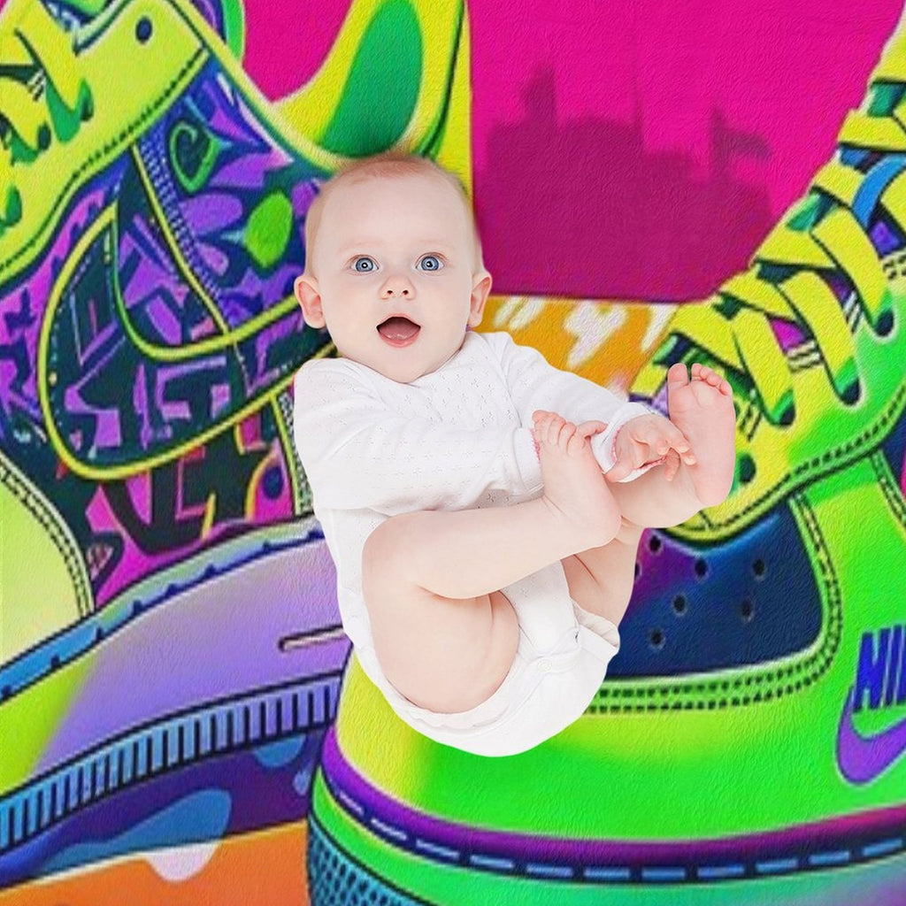 Nike Air Force One Lemon Candy Comfort Throw Blanket