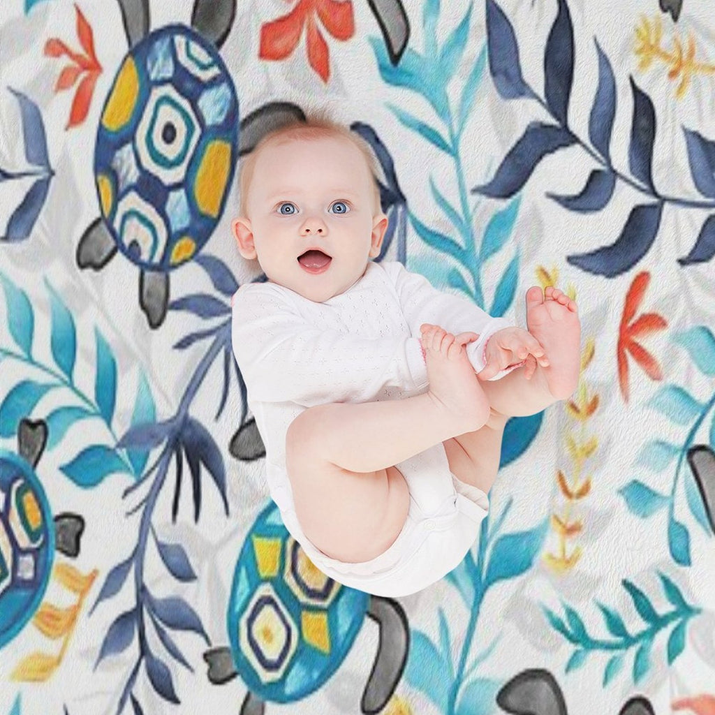 Gouache Sea Turtle Serenity Durable Throw Blanket