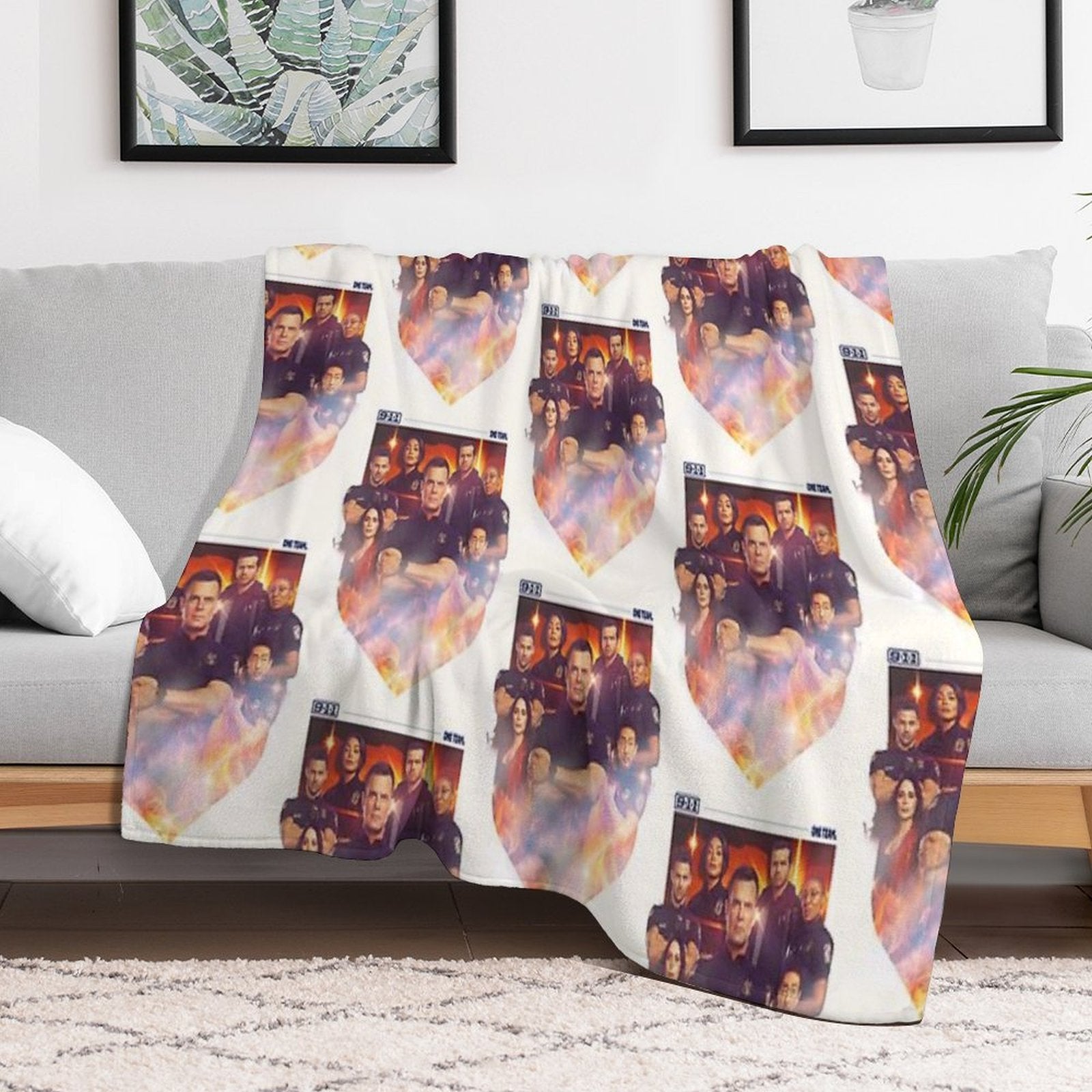 9-1-1  One Team Velvety-soft Throw Blanket