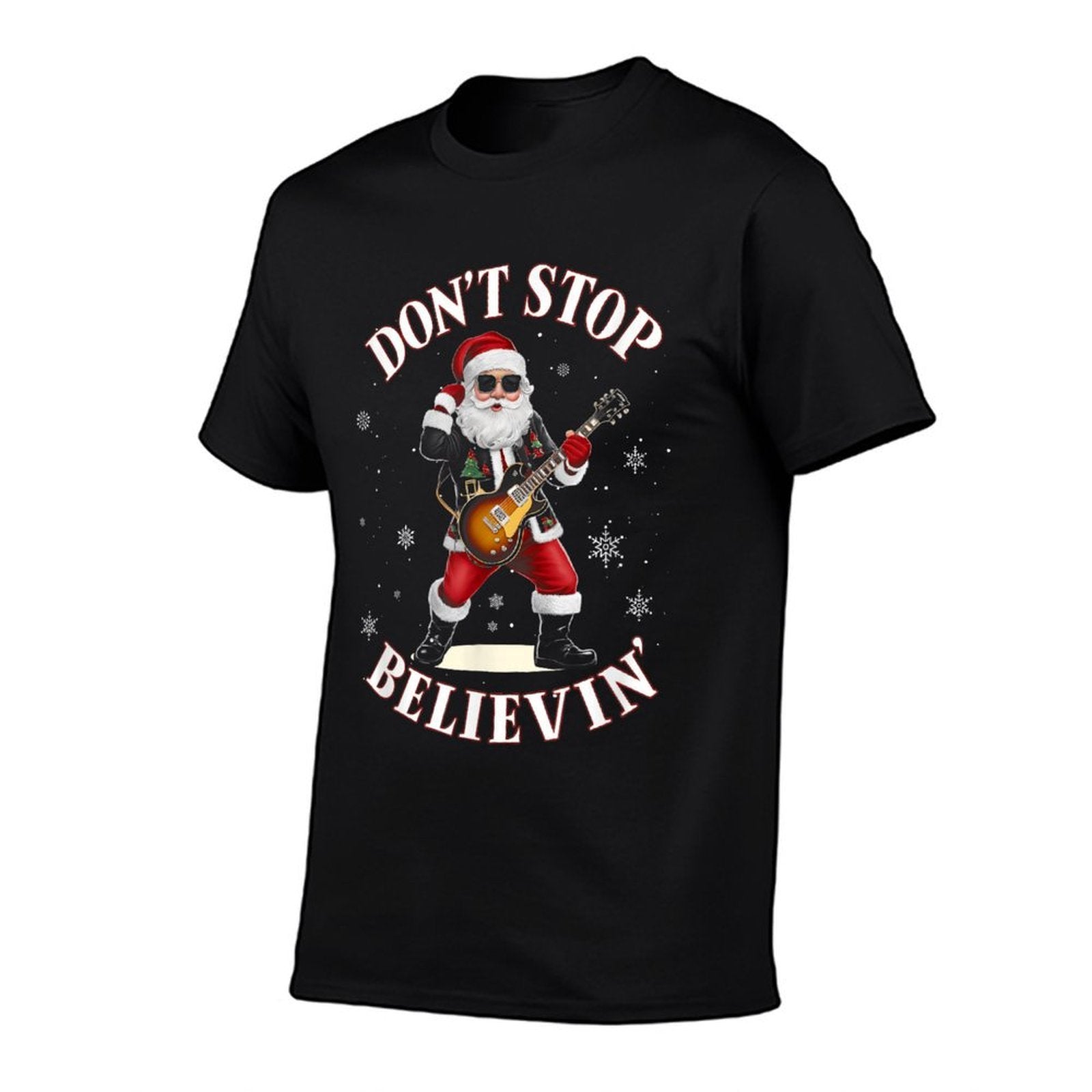 Rock N Roll Santa Christmas Cheer Guitarist Santa Rocker  Versatile T-Shirt