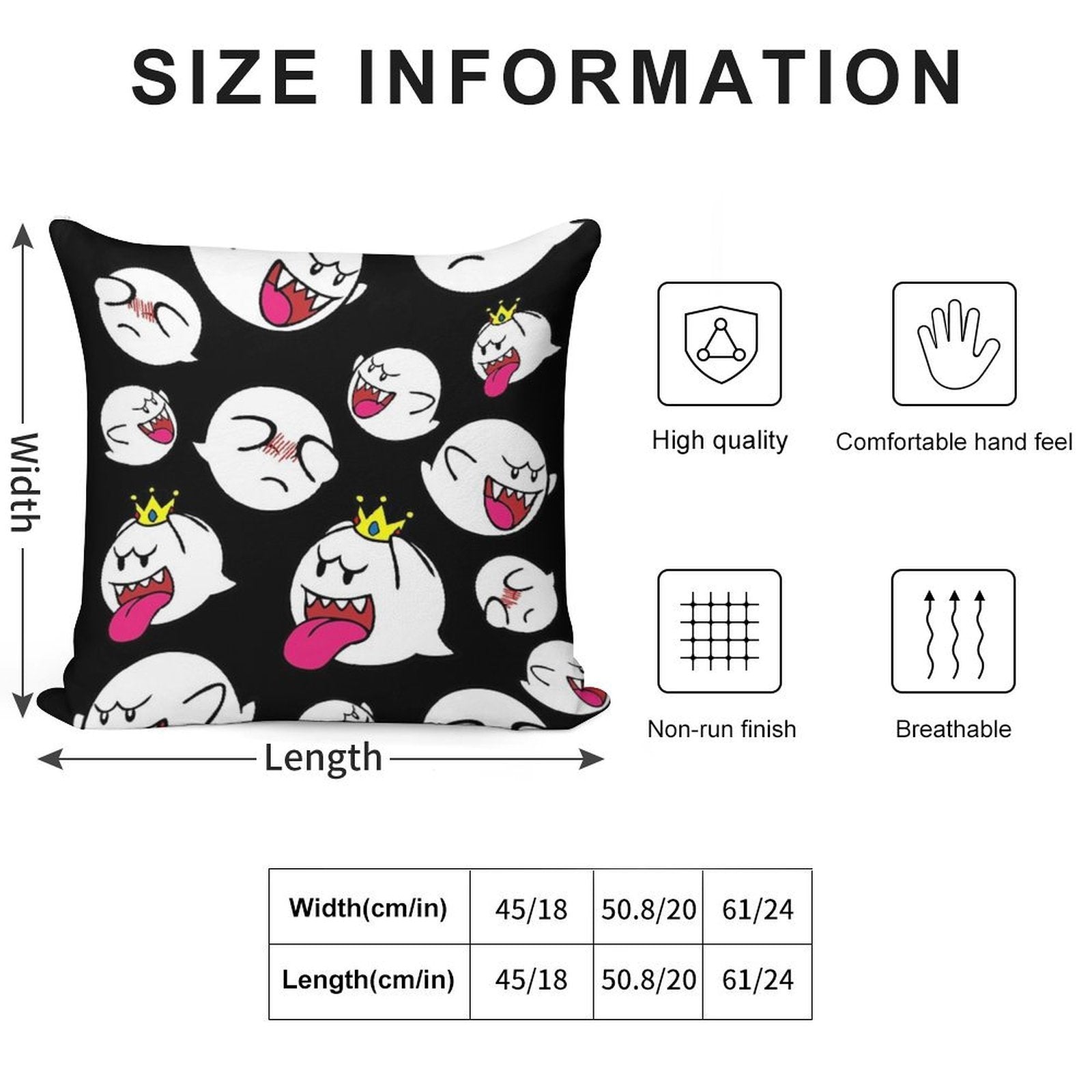 King Boo Swarm Soft Skin-Friendly Throw Pillow