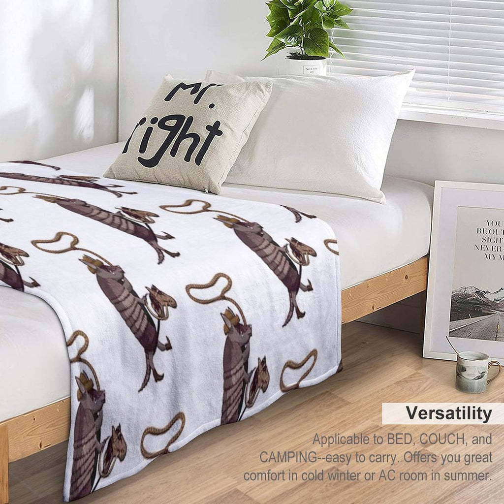 Armadillo Cowboy Durable Throw Blanket